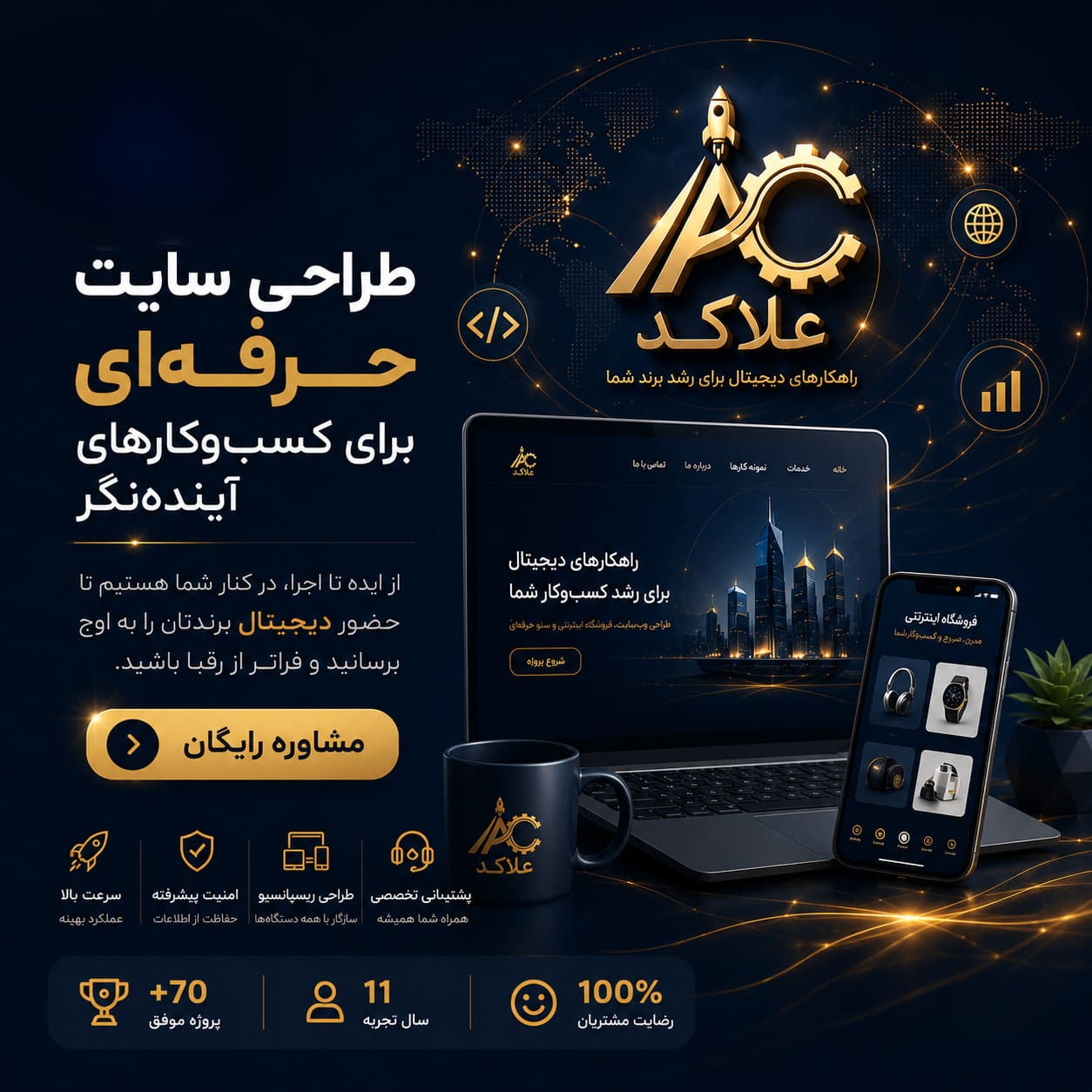 بنر طراحی فروشگاه اینترنتی حرفه‌ای برای کسب‌وکارهای آنلاین توسط مصطفی علاالدین
